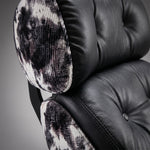 Load image into Gallery viewer, Rocking Lounge Chair with Black Cushions and Abstract Patterned Shell
