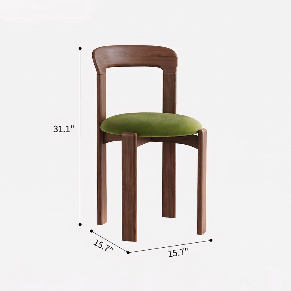 Set of 2 Modern Chic Solid Wood Frame Dinning Chair with Upholstered Cushion