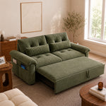 Load image into Gallery viewer, Modern Chenille Sofa Bed Convertible Couch with Storage Pockets
