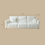 Load image into Gallery viewer, 106.2'' Modern Electric Reclining Sofa Cream Fabric Power Sofa with Adjustable Footrest and Wide Armrests
