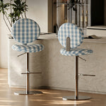 Load image into Gallery viewer, Modern Adjustable Swivel Bar Stool Green Polka Dot Upholstered Counter Chair 1 Piece
