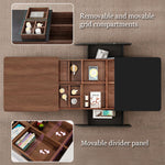 Load image into Gallery viewer, Modern Walnut &amp; Black Extendable Coffee Table Expandable Design with Large-Capacity Storage

