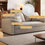 Load image into Gallery viewer, 76" Beige Sleeper Sofa with 3.9" Thick Spring Mattress Modern Space-saving Design
