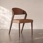 Load image into Gallery viewer, Modern Minimalist Dining Chair Set of 2 Elegant Cream Upholstery &amp; Sculpted Wood Frame
