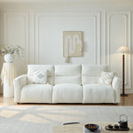 Load image into Gallery viewer, 106.2'' Modern Electric Reclining Sofa Cream Fabric Power Sofa with Adjustable Footrest and Wide Armrests
