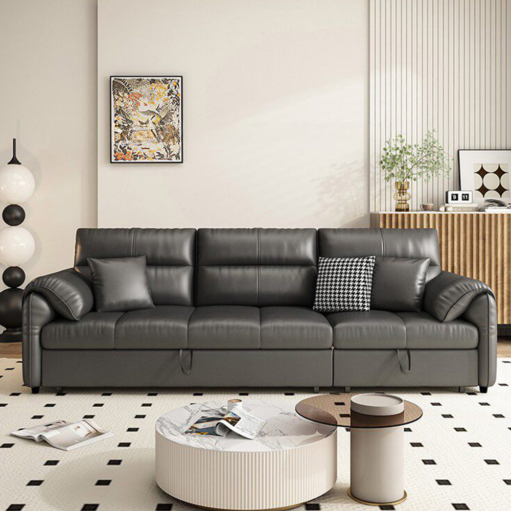Modern Faux Leather Sofa Bed Convertible Sleeper with Pull Out Design Pet Friendly