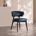 Load image into Gallery viewer, Ergonomic Curved Backrest Solid Wood Frame Faux Leather Dining Chair 1 Piece
