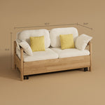 Load image into Gallery viewer, Sofa Bed with Storage Space Convertible Design Solid Wood Sponge Fabric
