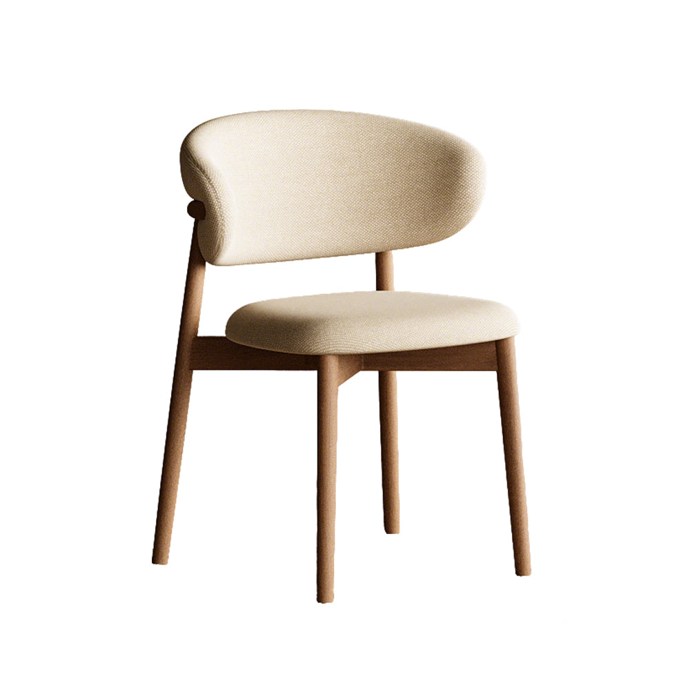 2PCS Dining Chair Modern Ash Wood Frame Curved Backrest
