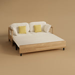 Load image into Gallery viewer, Sofa Bed with Storage Space Convertible Design Solid Wood Sponge Fabric
