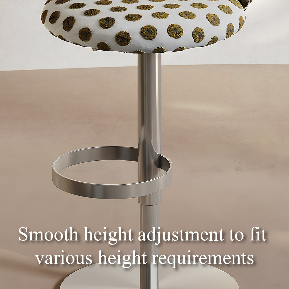 Modern Upholstered Adjustable Bar Stool with Petal Back 1 Piece