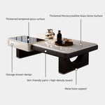 Load image into Gallery viewer, Modern Luxury Coffee Table with Marble Pattern Top and Black Accent Surface
