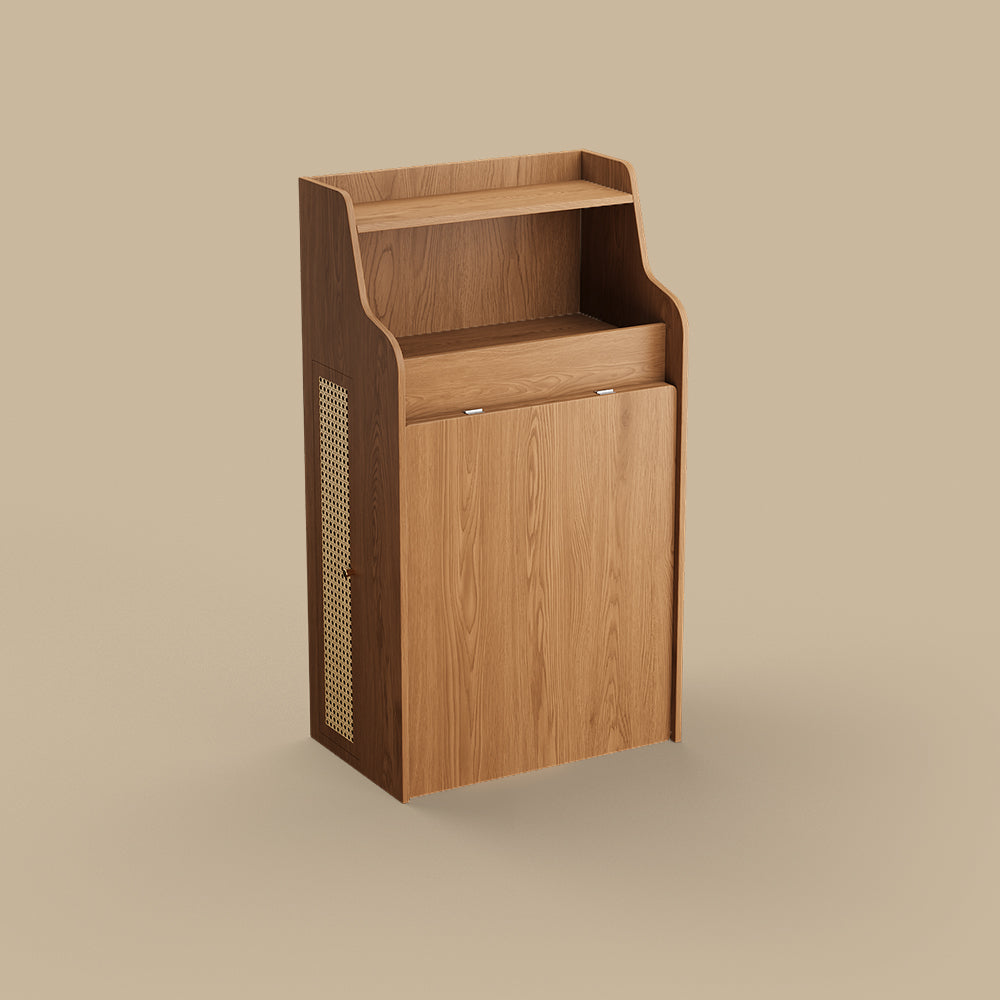 69" Rattan Cabinet Murphy Dining Table Set with USB Charging