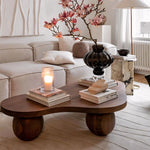 Load image into Gallery viewer, Modern Organic Wooden Coffee Table with Sculptural Legs Contemporary Wood Accent Table for Living Room
