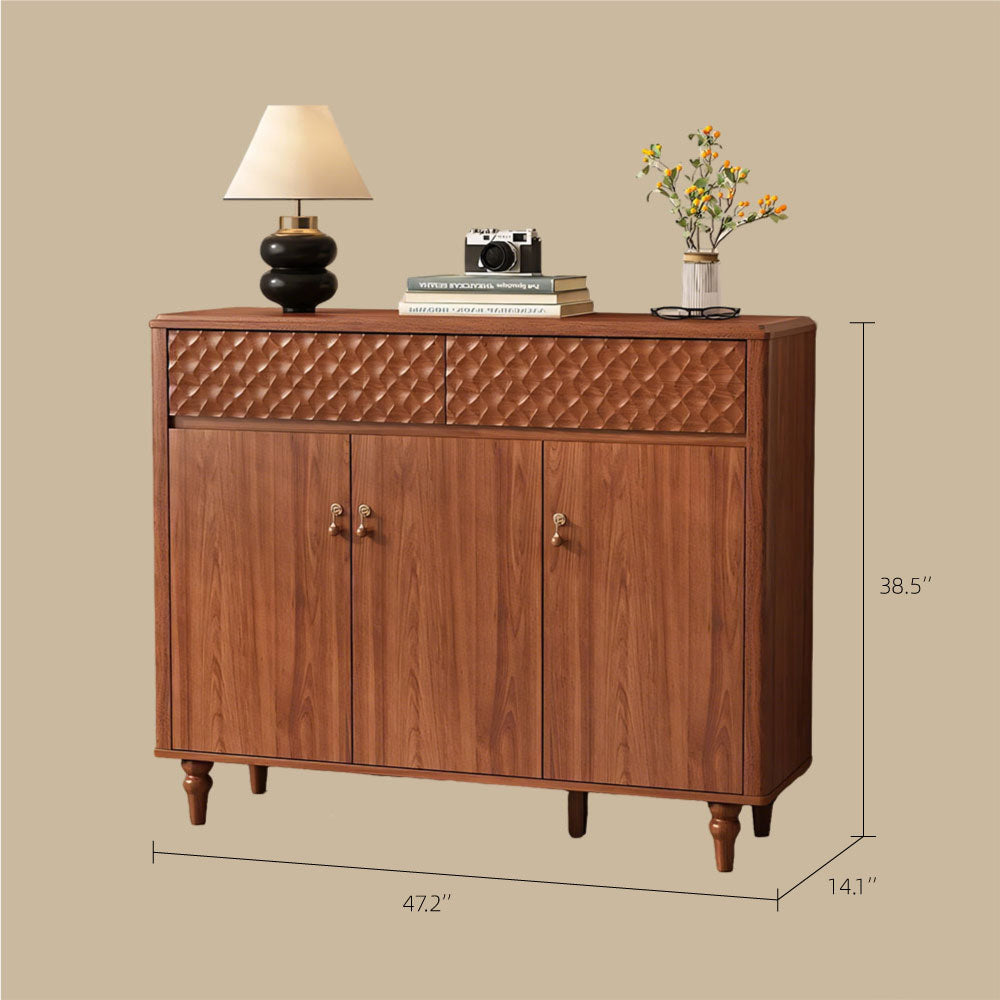 47.2'' Modern Wooden Shoe Cabinet Entryway Storage Cabinet with Textured Drawers & Doors