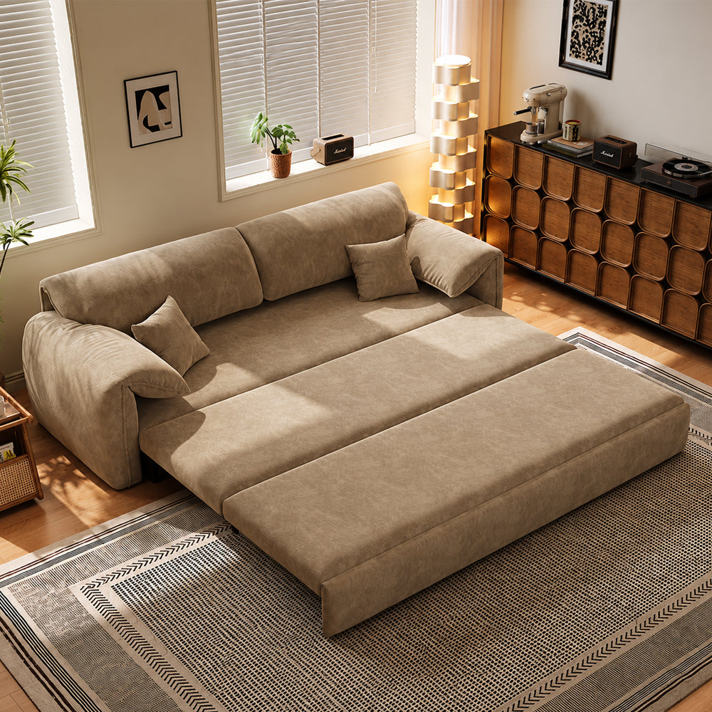 Modern Upholstered Convertible Sofa Bed for Living Room and Guest Use