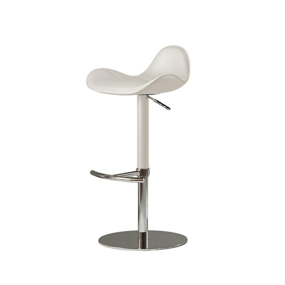 1-Piece Modern Adjustable Swivel Bar Stool with Faux Leather Seat Chrome Base