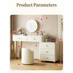 Load image into Gallery viewer, Modern White Vanity Desk with Mirror and Drawers Makeup Dressing Table with Storage Cabinet and Stool
