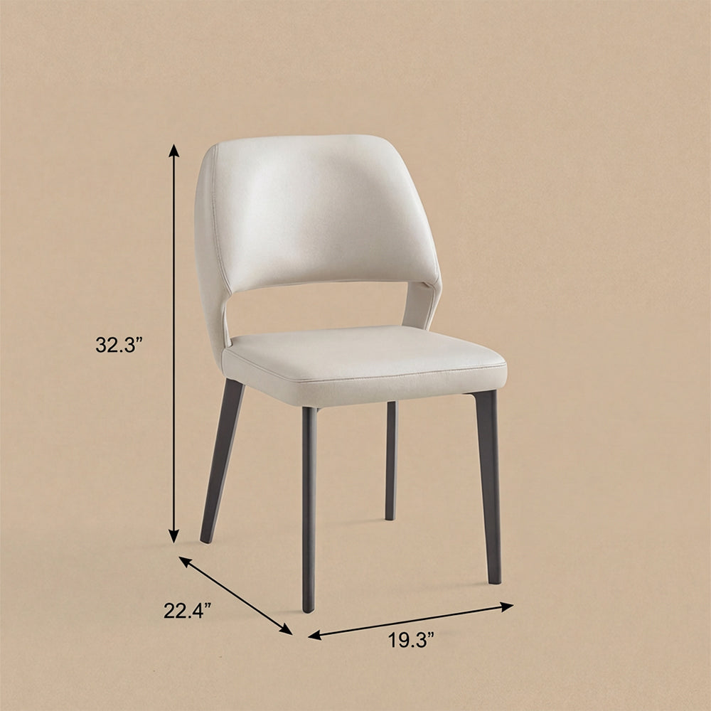 Modern Upholstered Dining Chair Minimalist Open Back Soft Seat Accent Chair with Metal Legs