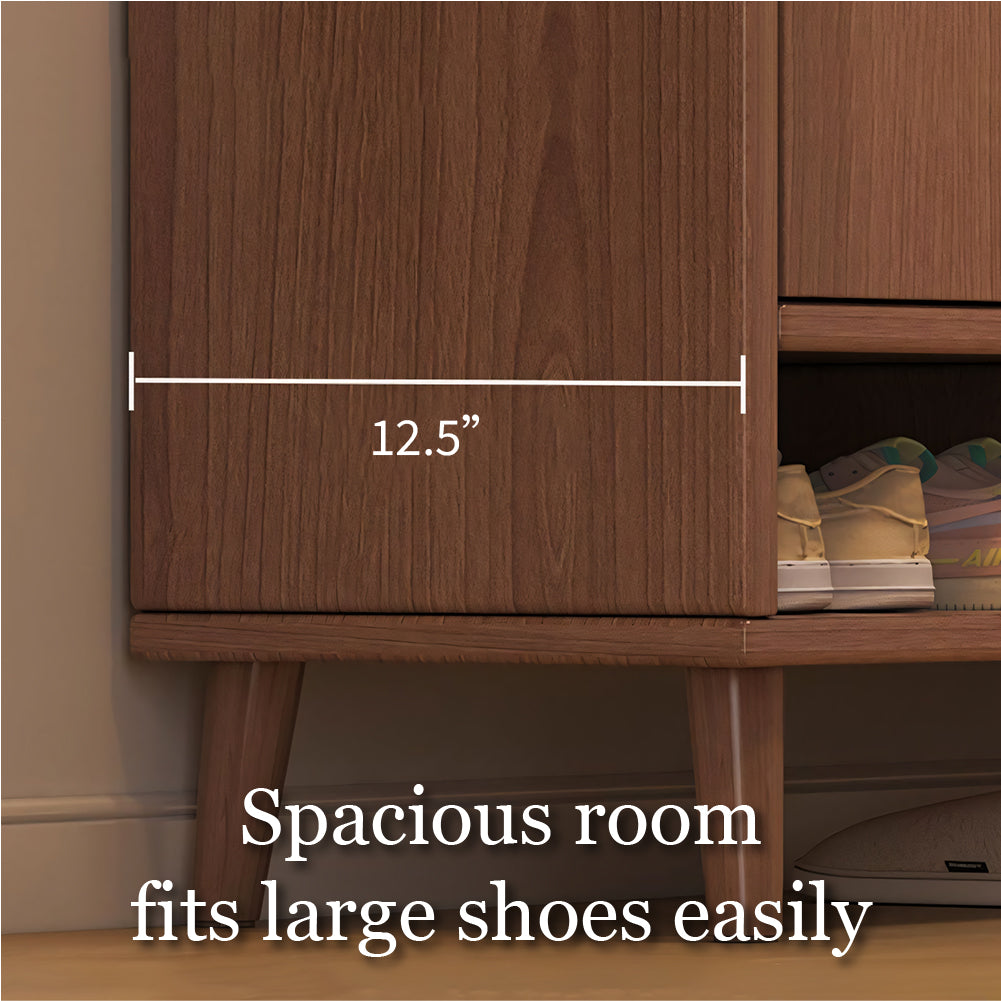 47.2''/55.1'' Modern Walnut Entryway Shoe Cabinet with Drawer Stylish Storage Organizer