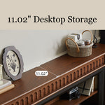 Load image into Gallery viewer, Modern Walnut TV Stand with Fluted Detail and Open Storage Shelf
