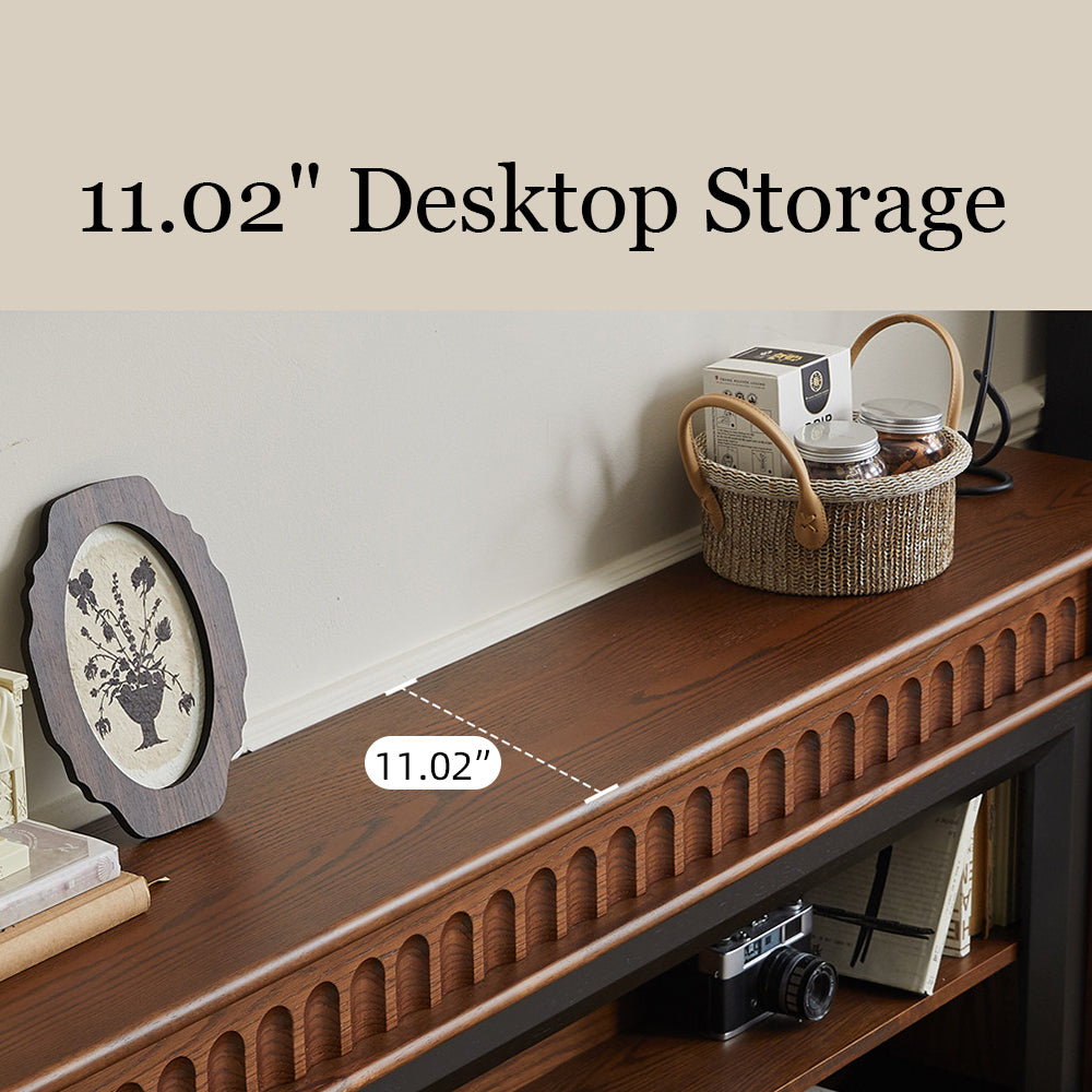 Modern Walnut TV Stand with Fluted Detail and Open Storage Shelf