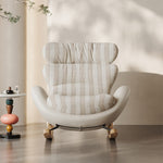 Load image into Gallery viewer, Modern High-Back Rocking Lounge Chair with Striped Upholstery
