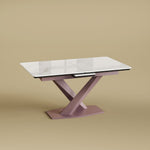 Load image into Gallery viewer, 59" to 70.8" Elegant Extendable Dining Table with Sculptural Cross-Base
