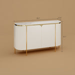 Load image into Gallery viewer, Luxury White &amp; Gold Dining Suite Convertible Expandable Dining Table Contemporary Sideboard
