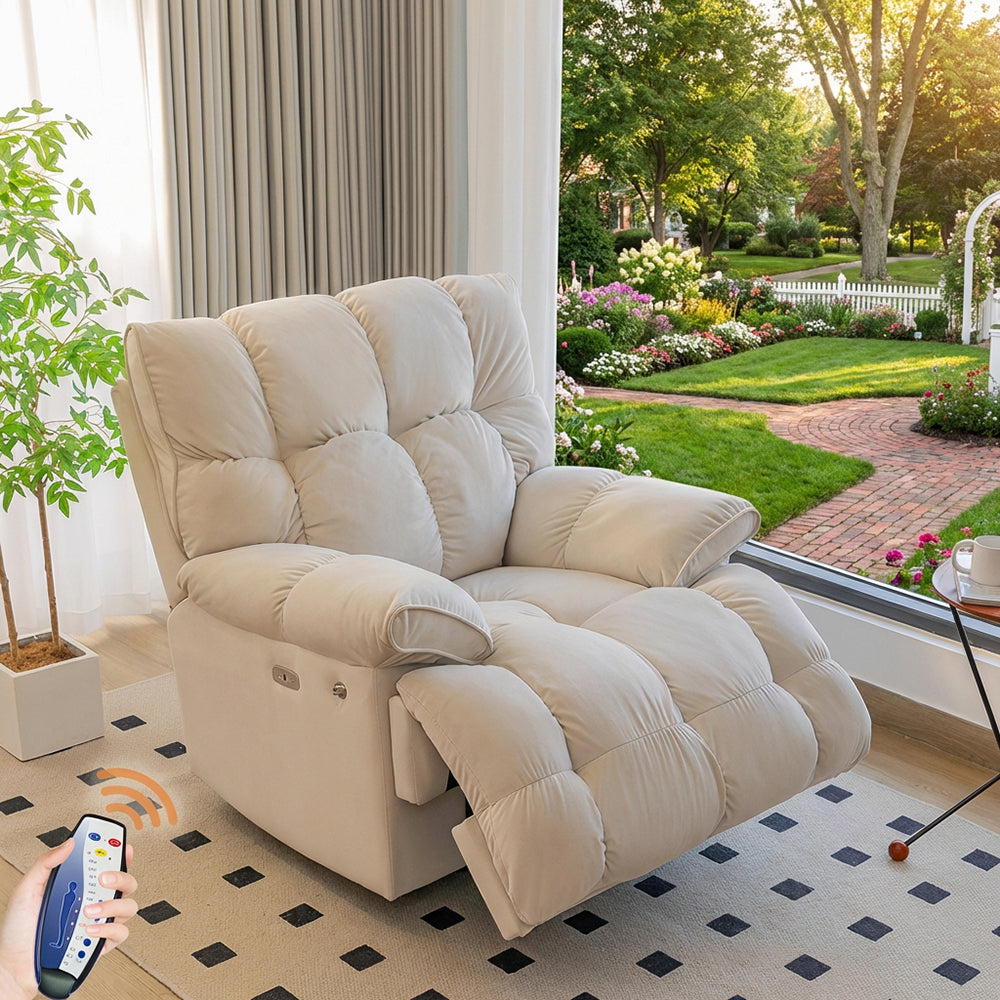 Electric Power Recliner Chair with Massage Heat Rocking Swivel & Vibration