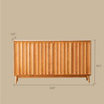 Load image into Gallery viewer, 62.9" Modern Solid Wood Shoe Cabinet with Fluted Front Panels Scandinavian Style Entryway Storage Sideboard
