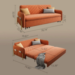 Load image into Gallery viewer, Modern Velvet Convertible Sofa Bed with Hidden Storage &amp; Metal Frame
