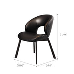 Load image into Gallery viewer, Modern Curved Dining Chair Set of 2 with Upholstered Seat &amp; Carbon Steel Frame
