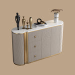 Load image into Gallery viewer, 58.5'' Modern Luxe Sideboard with 3 Drawers Khaki &amp; Gold Elegance
