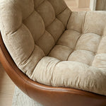 Load image into Gallery viewer, Modern Curved Lounge Chair Upholstered Comfort Accent Chair with Leather Base
