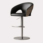 Load image into Gallery viewer, Modern Adjustable Swivel Bar Stool Faux Leather Seat Woven Back Counter Height Bar Chair with Metal Base 1 Piece
