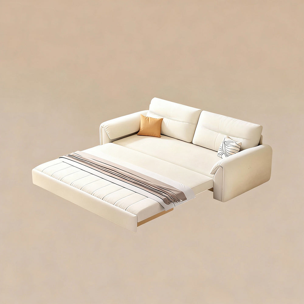 Convertible Sofa Bed Storage Drawer Soft Velvet Upholstery Solid Wood Frame