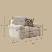 Modern Convertible Sofa Bed Tufted Fabric Sleeper Sofa Space Saving Pull Out Couch  Description