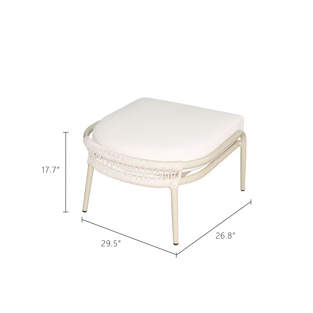 Modern Outdoor Lounge Chair with Woven Rope Frame and Weather Resistant Cushions