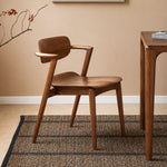 Load image into Gallery viewer, Mid-Century Solid Wood Dining Chair with Curved Armrests 1 Piece
