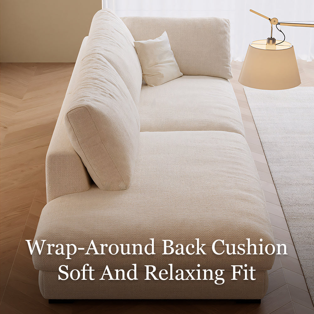 Modern Velvet Sofa Deep Seat Asymmetrical Design Removable Cover Couch