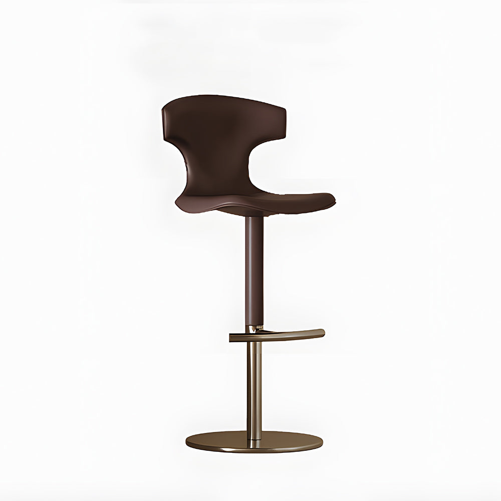 Modern Adjustable Swivel Bar Stool with Curved Backrest 1 Piece