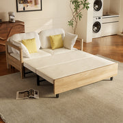 Sofa Bed with Storage Space Convertible Design Solid Wood Sponge Fabric