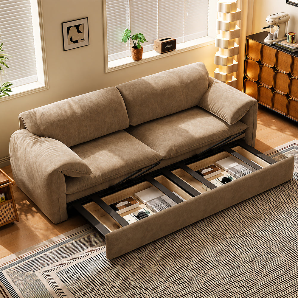 Modern Upholstered Convertible Sofa Bed for Living Room and Guest Use
