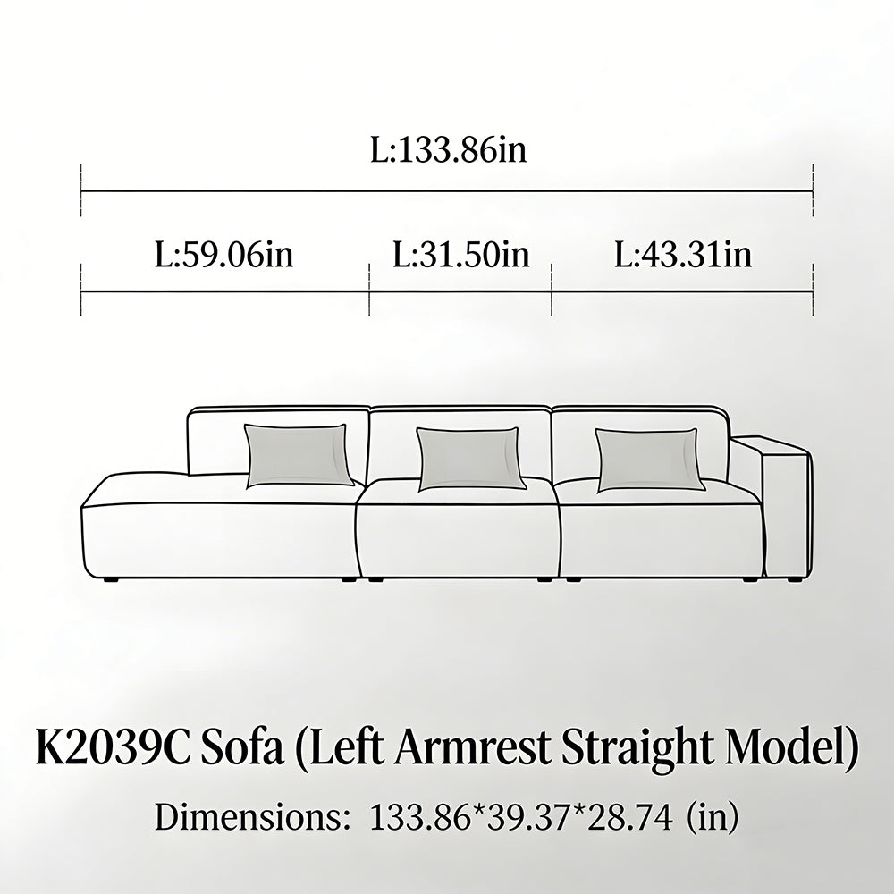 Modern Modular Washable Fabric Sectional Sofa
