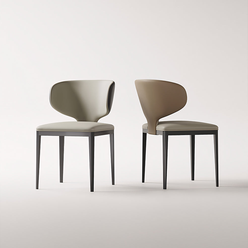 Modern Upholstered Dining Chair with Sculptural Curved Backrest 1 Piece