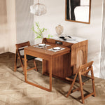 Load image into Gallery viewer, Arrtle freestanding cabinet Murphy dining table and chairs in a room with a mirror and lamp.
