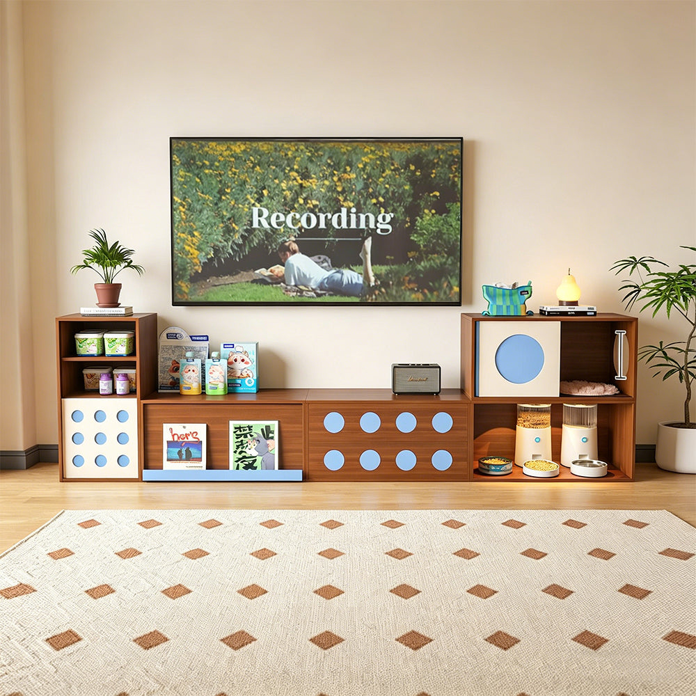 Modern Modular Storage Cabinet Pet Friendly Sideboard Multi Functional Cabinet
