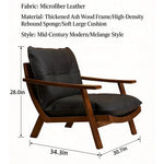 Load image into Gallery viewer, Mid Century Modern Faux Leather Lounge Chair Solid Wood Frame Accent Chair Deep Seat Leisure Armchair
