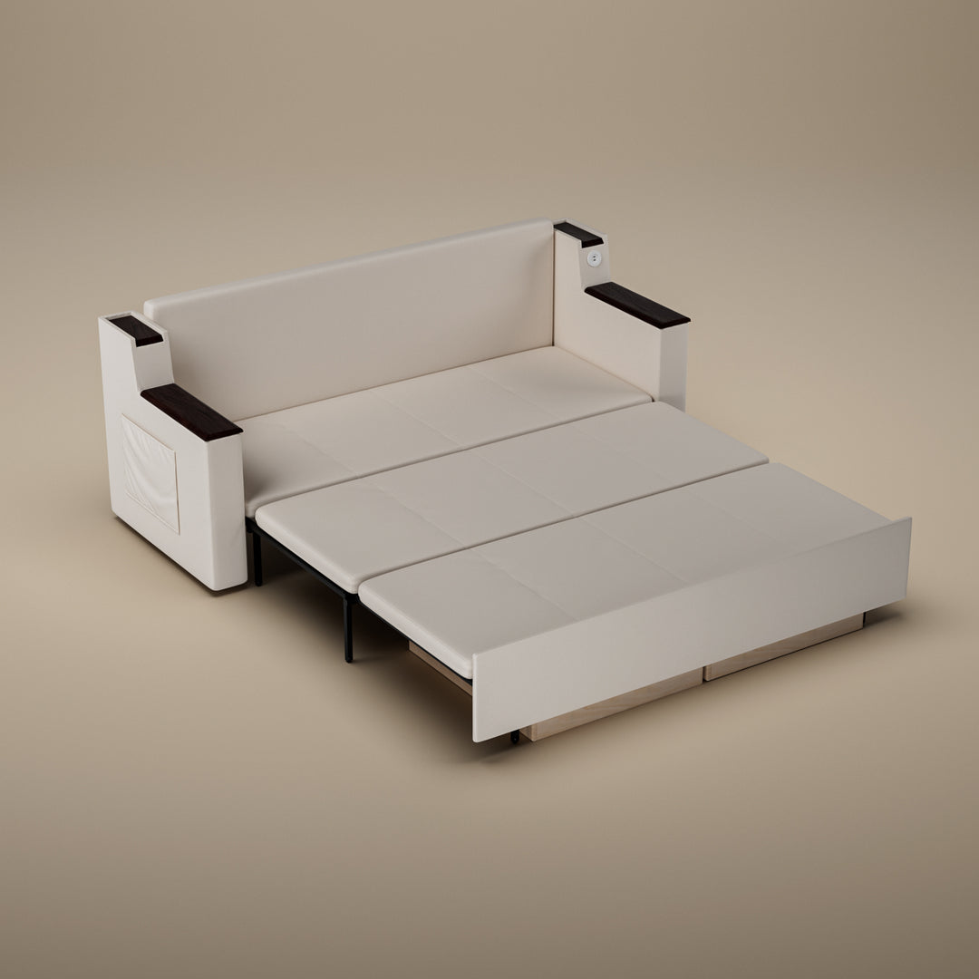 83'' 3-Seater Pull-Out Sleeper Sofa with Storage & USB Port